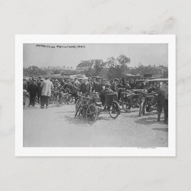 Motorcycles Requisitioned, Paris Photograph Postcard (Front)