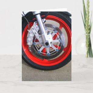 Motorcycles Wheel Red Rims Photo Card
