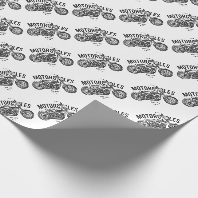Motorcycles Wrapping Paper (Corner)