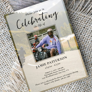 Motorcyclist, Biker Celebration of Life Photo  Invitation