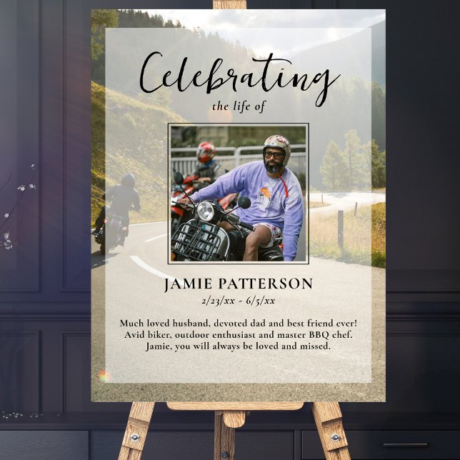 Motorcyclist, Biker Celebration of Life Photo  Poster (Creator Uploaded)
