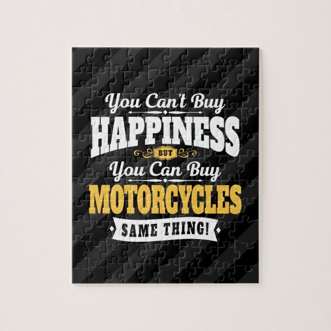 Motorcyclist Can’t Buy Happiness Can Buy Motorcycl Jigsaw Puzzle (Vertical)