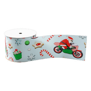 motorcyclist Christmas Grosgrain Ribbon