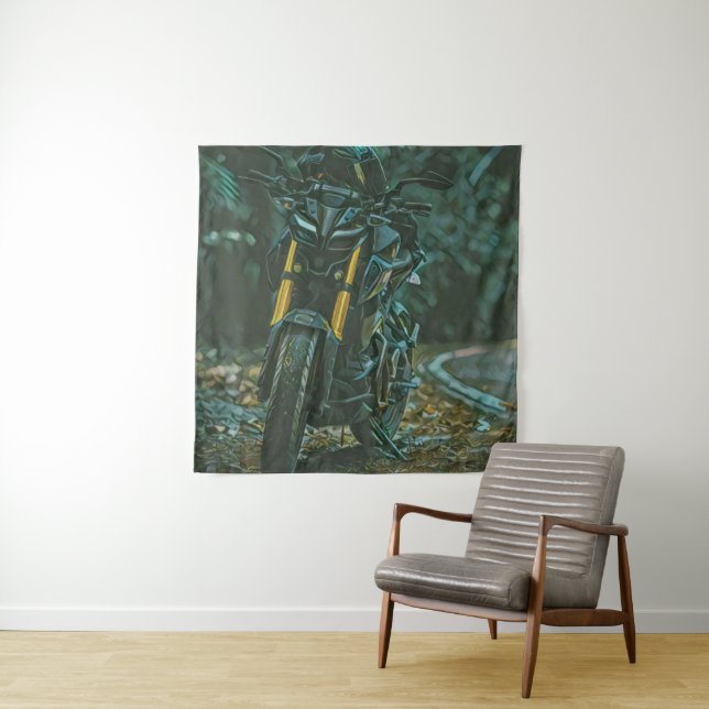 Motorcyclist gifts tapestry (In Situ)