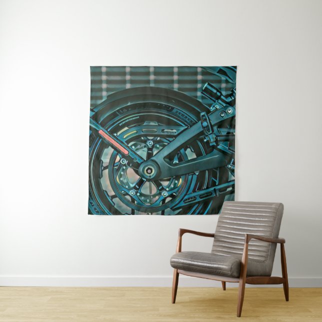 Motorcyclist gifts tapestry (In Situ)