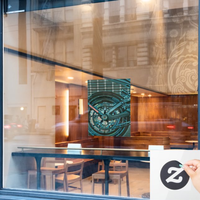 Motorcyclist gifts window cling (Cafe Window)