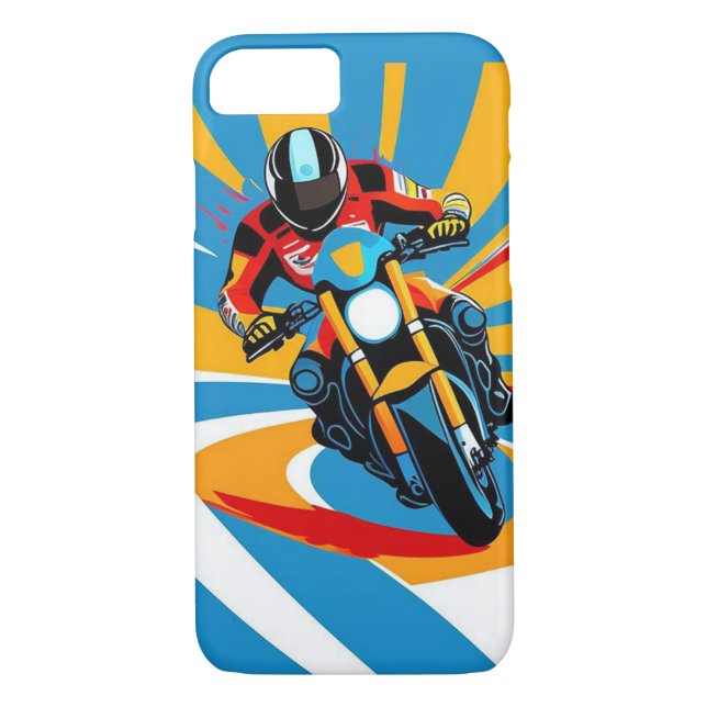 Motorcyclist Leaning into a Sharp Turn Case-Mate iPhone Case (Back)