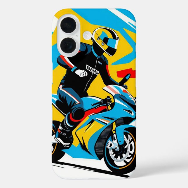 Motorcyclist Leaning into a Sharp Turn Case-Mate iPhone Case (Back)