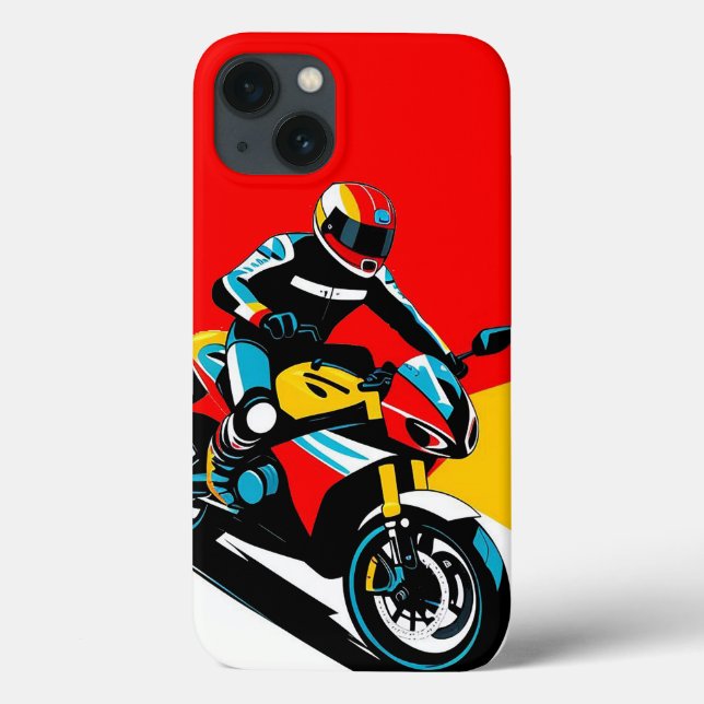 Motorcyclist Leaning into a Sharp Turn Case-Mate iPhone Case (Back)