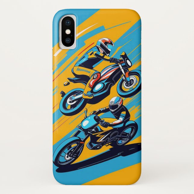 Motorcyclist Leaning into a Sharp Turn Case-Mate iPhone Case (Back)