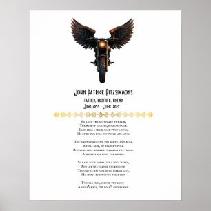 Motorcyclist Memorial Poem  Poster