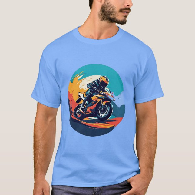 Motorcyclist Racing T-Shirt (Front)