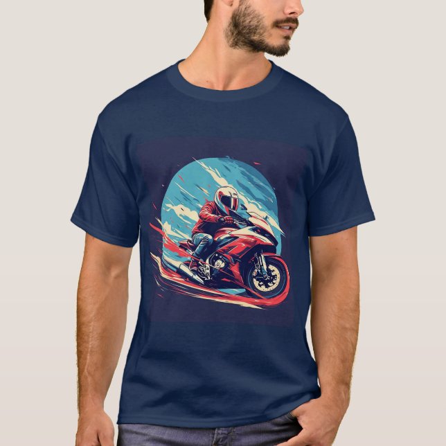 Motorcyclist Racing T-Shirt (Front)