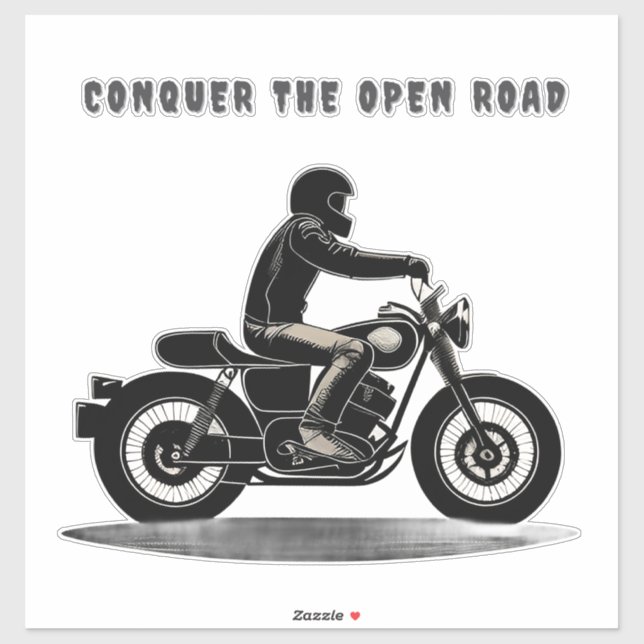 Motorcyclist Riding Classic Motorcycle (Sheet)