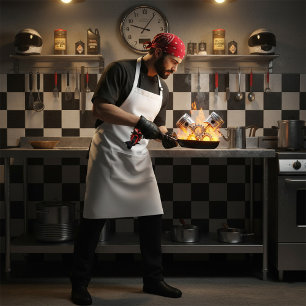 Motorcyclist Riding Red Sportbike Standard Apron
