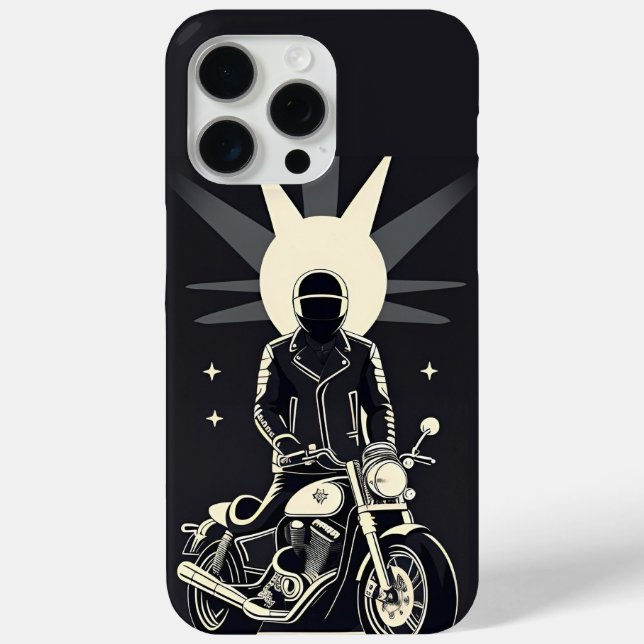 Motorcyclist Riding Under Moonlit Sky Case-Mate iPhone Case (Back)