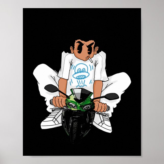 Motorcyclist Sticker  Poster (Front)