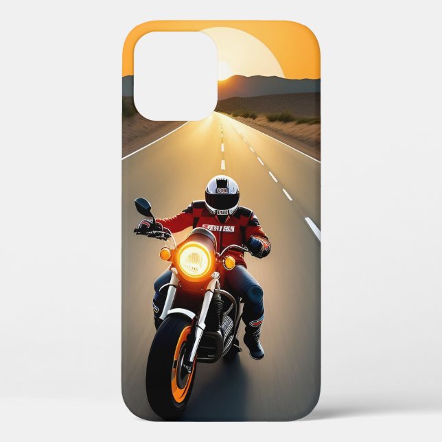 Motorcyclist With Mask Riding Case-Mate iPhone Case (Back)