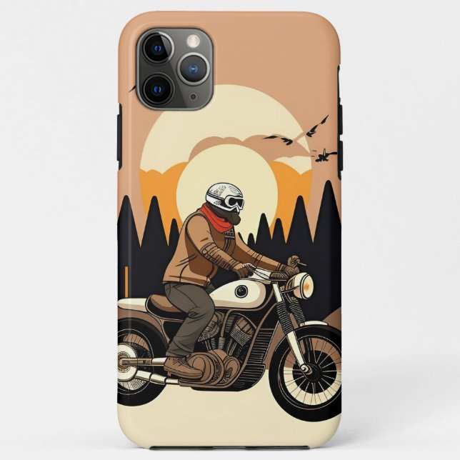 Motorcyclist With Skull Mask Riding Case-Mate iPhone Case (Back)