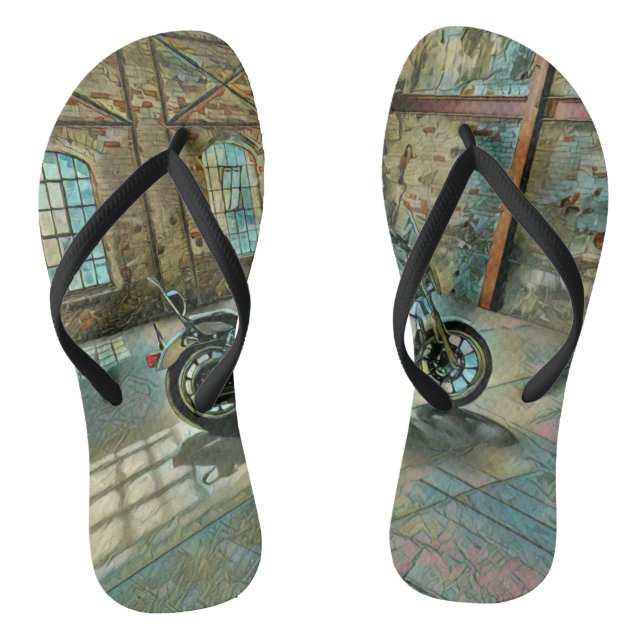 motorcyclists gifts flip flops (Footbed)