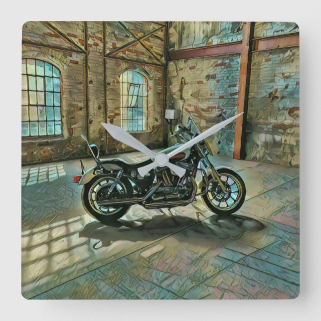 motorcyclists gifts square wall clock (Front)