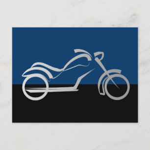 motorcyle motorbike bike biker postcard