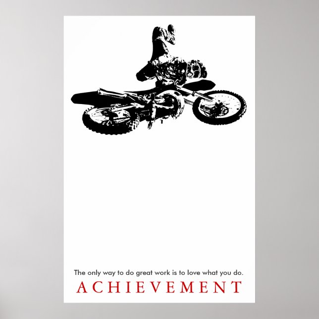 Motorcyle Sport Achievement Quote Motivational Poster (Front)