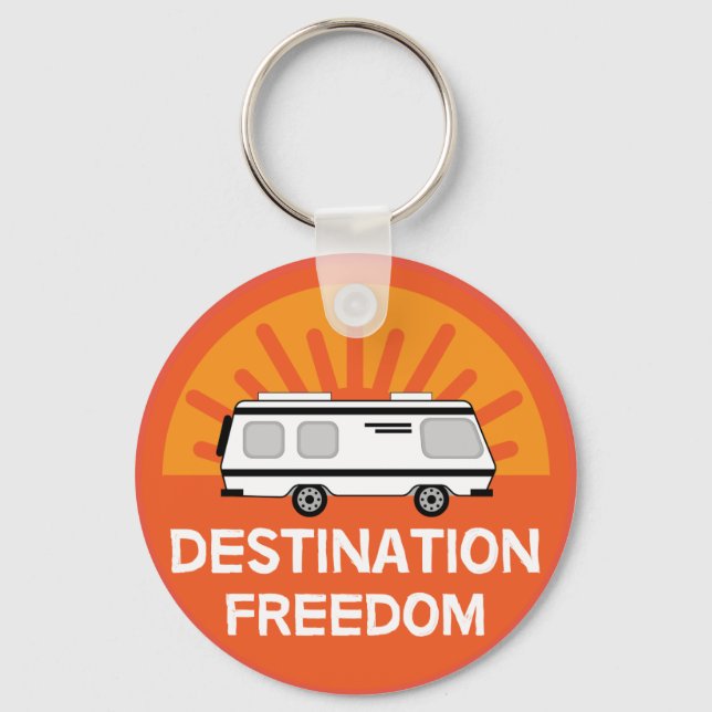 Motorhome Camping | Camping Motorhomes | RV Mug Key Ring (Front)