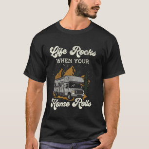 Motorhome Camping Retro Caravan Rv Trailer Life Ro T-Shirt