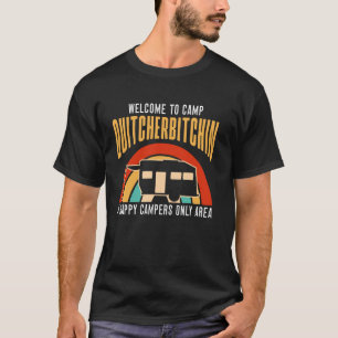 Motorhome Camping Retro Caravan Rv Trailer Welcome T-Shirt
