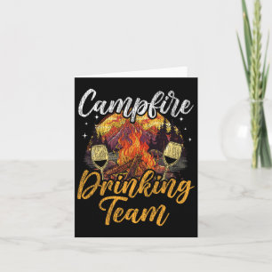 Motorhome Camping Retro Drunk Alcohol Beer Campfir Card