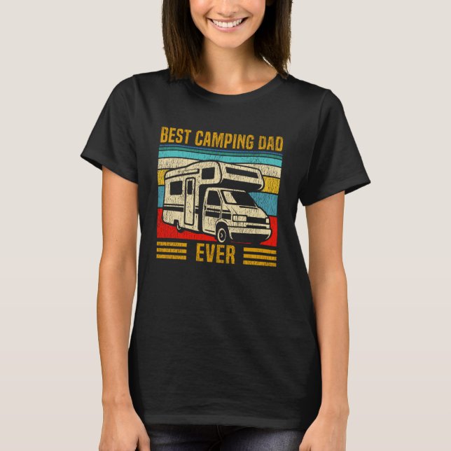 Motorhome Camping Retro Family Best Camping Dad Ev T-Shirt (Front)