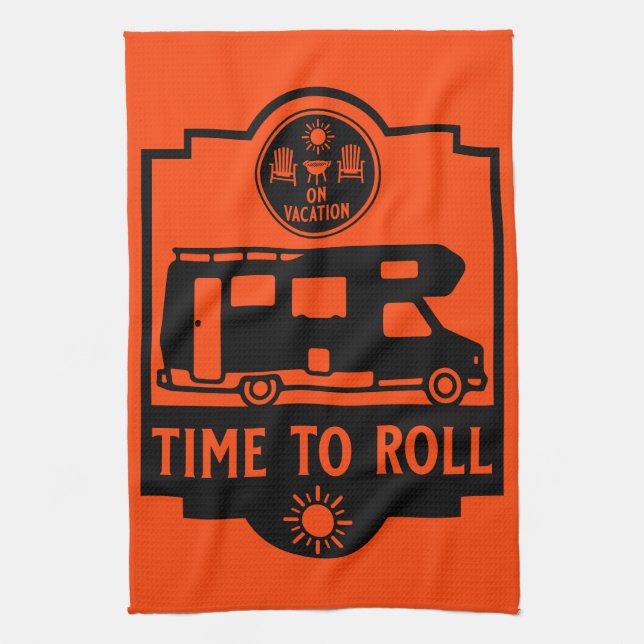 Motorhome Campsite Gifts Tea Towel (Vertical)