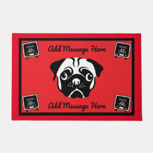 Motorhome Pug Camping  Doormat