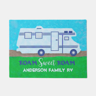 Motorhome RV Camper Travel Van Roam   Custom Name Doormat