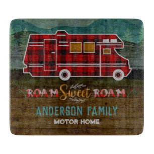 Motorhome RV Camper Travel Van Rustic Personalised Cutting Board