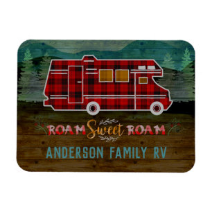 Motorhome RV Camper Travel Van Rustic Personalised Magnet