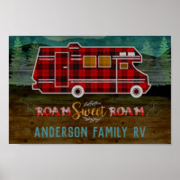 Motorhome RV Camper Travel Van Rustic Personalised