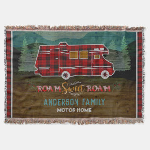 Motorhome RV Camper Travel Van Rustic Personalised Throw Blanket