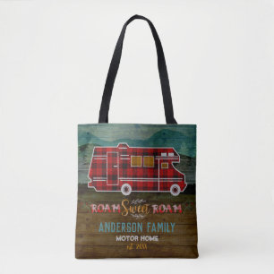 Motorhome RV Camper Travel Van Rustic Personalised Tote Bag