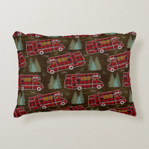 Motorhome RV Camper Travel Van Rustic Pine Pattern Decorative Cushion