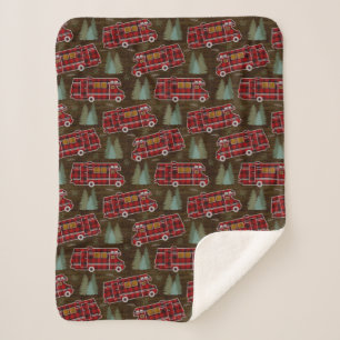 Motorhome RV Camper Travel Van Rustic Pine Pattern Sherpa Blanket