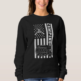 Motorhome Rv Camping Camper American Flag Sweatshirt