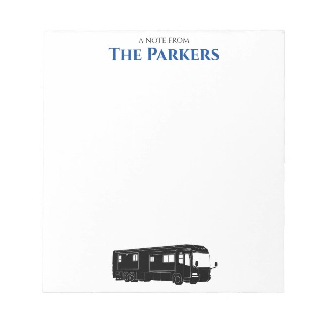 Motorhome / RV / Camping - Personalised Notepad (Front)