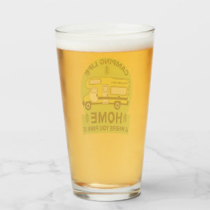 Motorhome RV Motorhome Camping Life Latte Mug Glass
