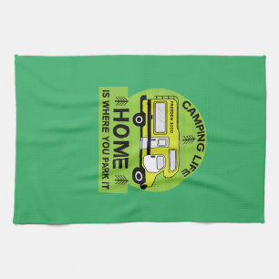 Motorhome RV Motorhome Camping Life Latte Mug Tea Towel