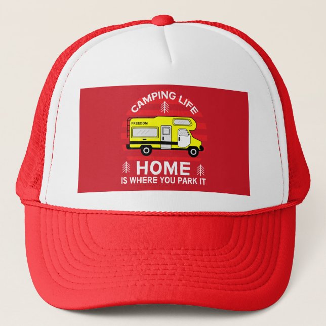 Motorhome | RV Motorhome | Camping Life Latte Mug  Trucker Hat (Front)