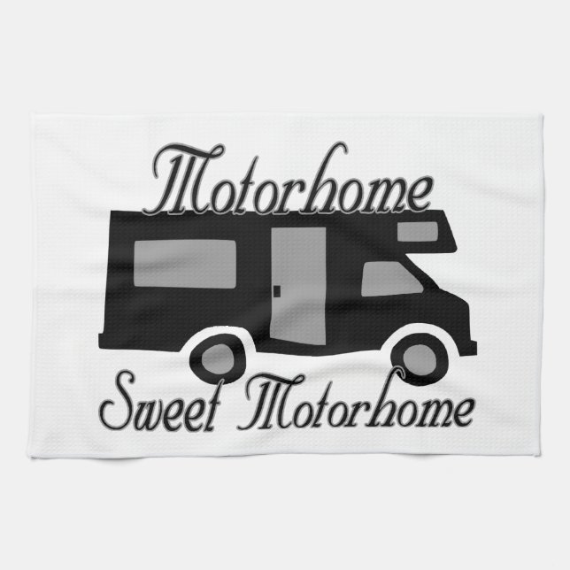 Motorhome Sweet Motorhome RV Tea Towel (Horizontal)
