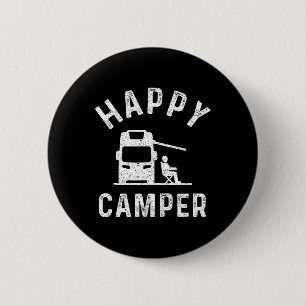 Motorhome T Shirts Happy Camper 6 Cm Round Badge