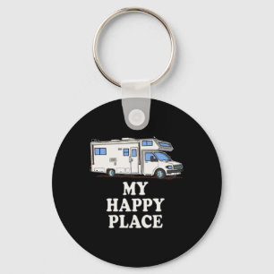Motorhome T Shirts My Happy Place Cl C Key Ring